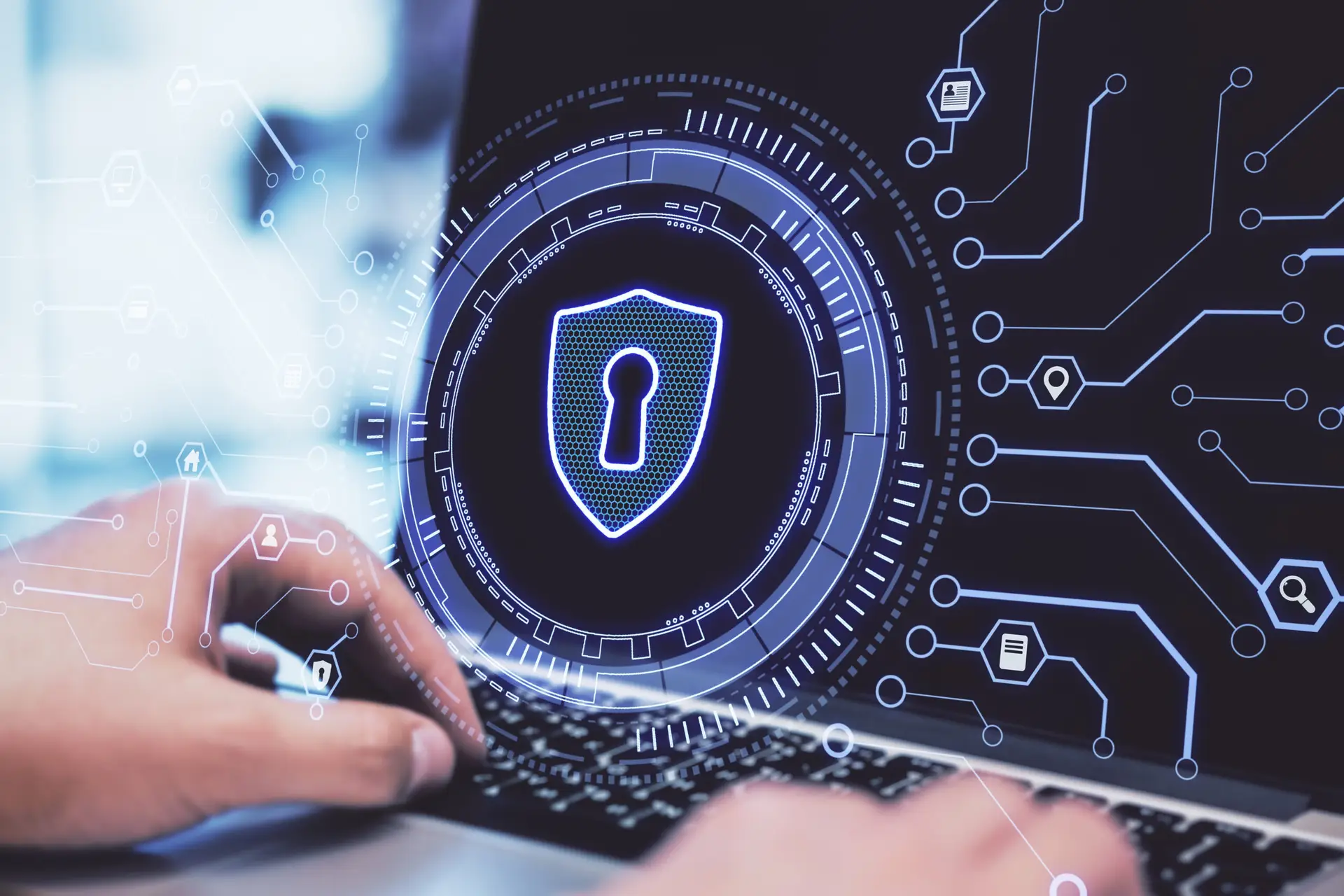 Cyber security and digital monitoring visual