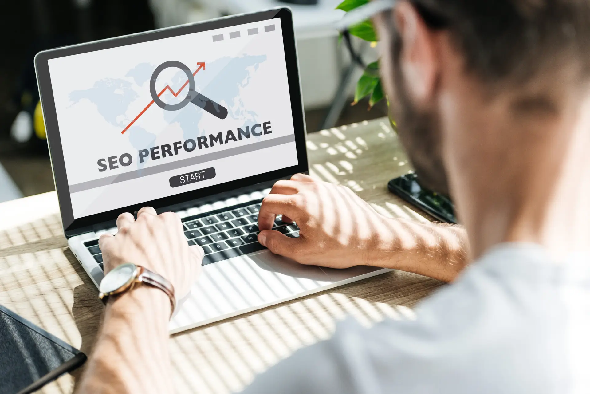 SEO performance analysis on laptop